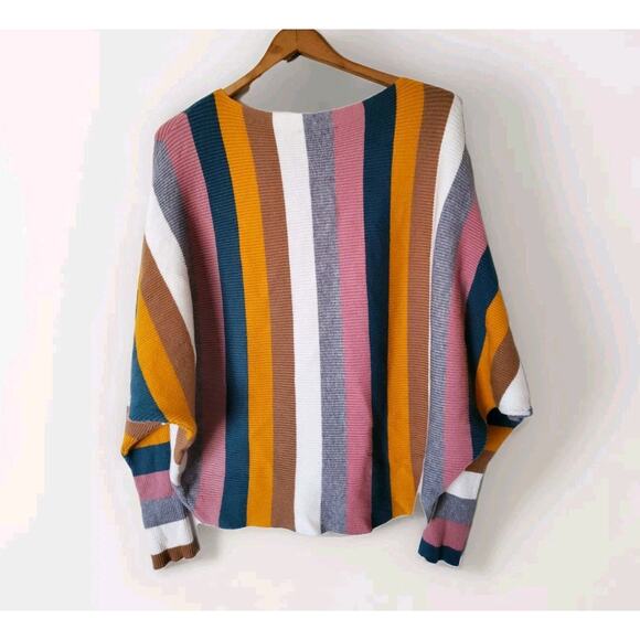 Philosophy Sweater Verticle Stripe Multicolor Knit Long Sleeve Pullover Womens M - Picture 4 of 8